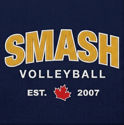 Smash Volleyball 2026 Fully Embroidered Crew Sweater Navy