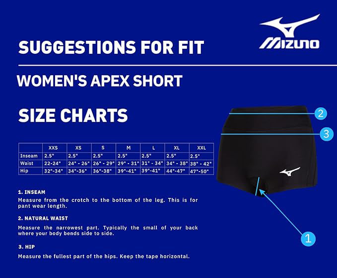 Mizuno Apex 2.5" Volleyball Shorts - Navy