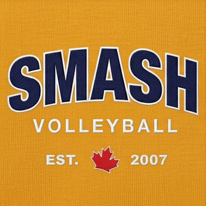 Smash Volleyball 2026 Fully Embroidered Crew Sweater Gold