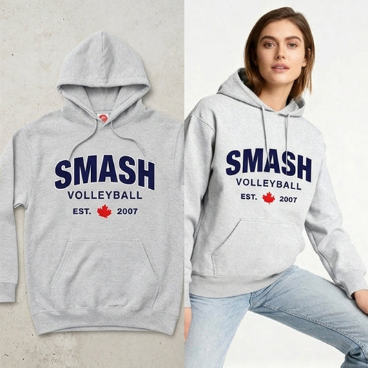 Smash Volleyball 2026 Fully Embroidered Hoodie Grey